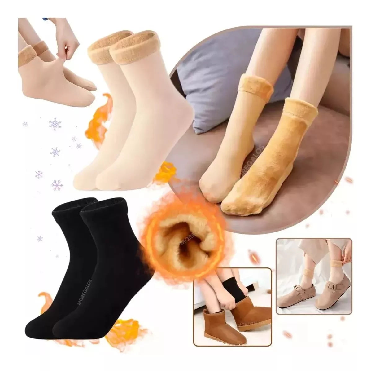 🧦 PACK 3 CALCETINES TÉRMICOS SUAVES PARA INVIERNO ❄️