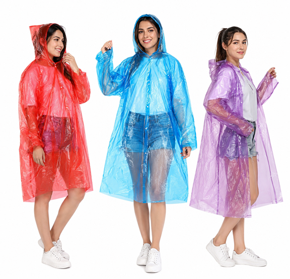 Pack 3 Ponchos Impermeables Gorro Lluvia